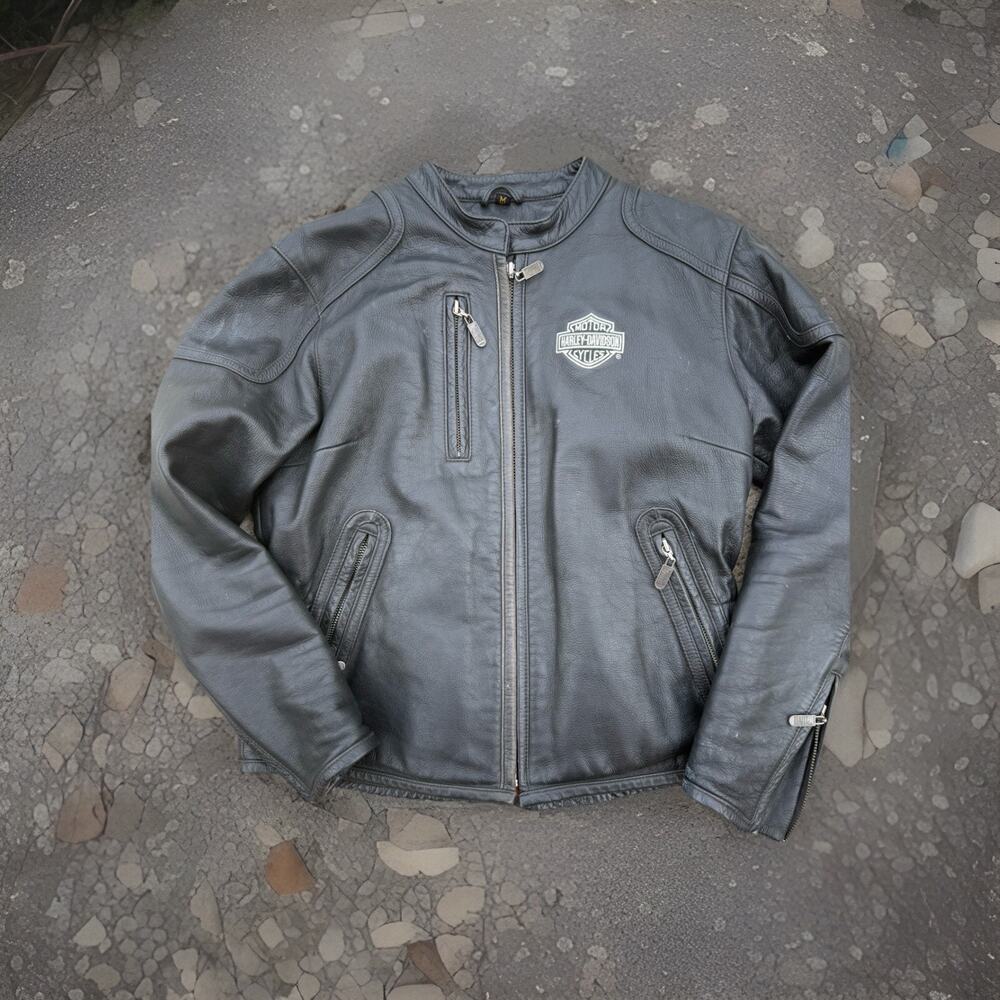 Harley Davidson Leather Jacket & Zip In Warm Liner Women’s Medium VINTAGE